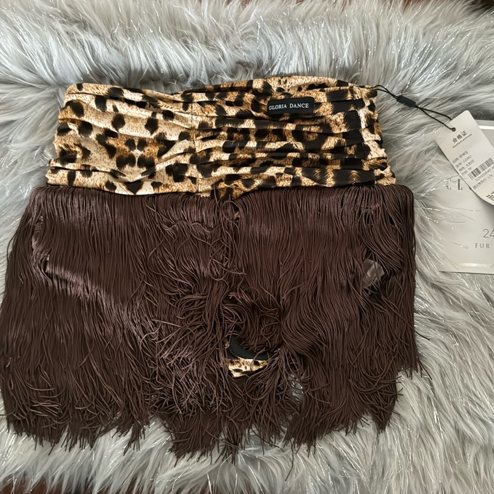 NWT Gloria Dance Latin fringe Skirt